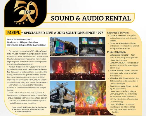 MSIPL Features-in-the-top-50-Audio-Rental-Companies