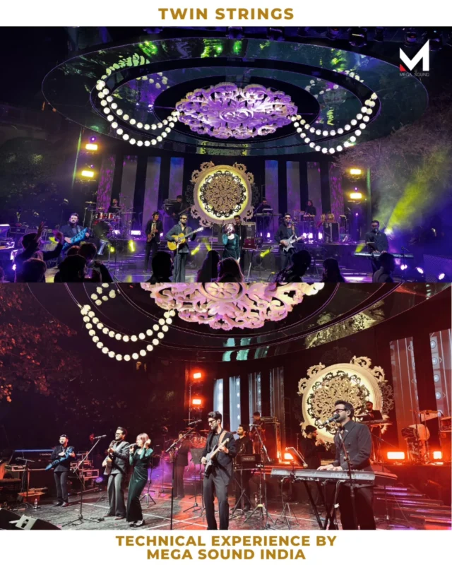 #recentshow - The @twinstringsofficial delivered a captivating live performance, powered by a precision-driven technical setup by Mega Sound.
Clean highs, warm lows, and absolute clarity,  engineered to let every note breathe.

🔊 Audio Setup Highlights
PA: L-Acoustics Kara with K1SB subs
Console: DiGiCo 338
Wireless: Sennheiser & Shure

When music meets meticulous engineering, the experience speaks for itself.

#MegaSound #TwinStrings #LiveSound #EventTechnicals