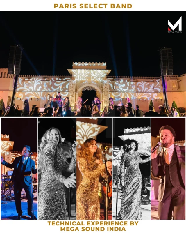 Paris Select Band Live | Reception Night - An electrifying night which was fueled by rhythm, precision, and powerful live energy. Mega Sound delivered a concert-level technical setup, ensuring every beat, melody, and drop resonated flawlessly from stage to celebration.

From FOH to monitors, the sound was engineered for depth, clarity, and impact — creating an unforgettable musical experience.

🎧 PA: L-Acoustics Kara
🎛 Digital Console: Yamaha CL 5

#MegaSound #PariSelectBand #LiveSound #SangeetNight