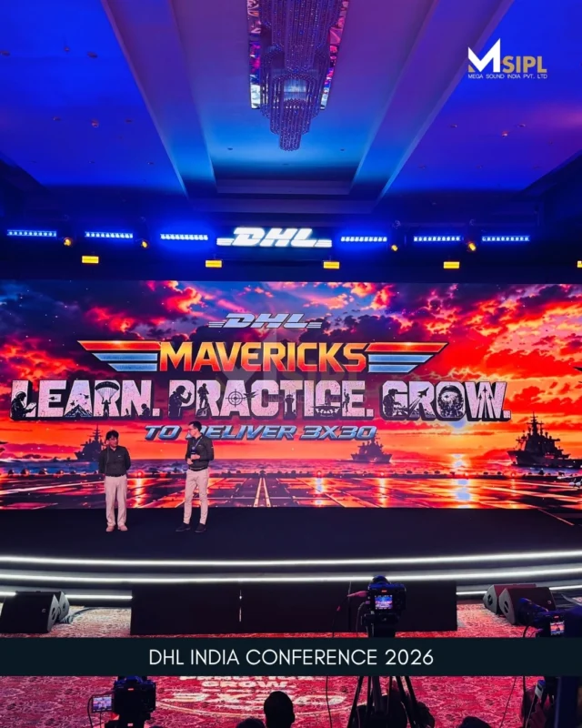 DHL INDIA CONFERENCE 2026! - Elevating event experiences with end-to-end technical production excellence. For DHL at Taj Aravali on 23 & 24 September 2026, MSIPL Team delivered a complete technical production setup From full structural design to flawless show execution, we created an unforgettable immersive environment for every attendee.